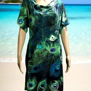 Peacock Feather Print Dress